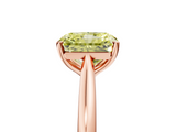 Rose gold Fancy Yellow Radiant  Cut Solitaire Ring with Cathedral Band and Four-Prong Setting_43