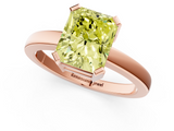 Rose gold Fancy Yellow Radiant  Cut Solitaire Ring with Four-Prong Setting and Classic Band_60