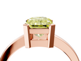 Rose gold Fancy Yellow Radiant  Cut Solitaire Ring with Four-Prong Setting and Classic Band_63