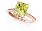 Rose gold Fancy Yellow Radiant  Cut Solitaire Ring with Four-Prong Setting on a Classic Band_26