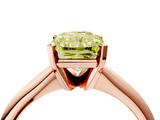 Rose gold Fancy Yellow Radiant  Cut Solitaire Ring with Four-Prong Setting on a Classic Band_29