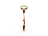 Rose gold Fancy Yellow Radiant  Cut Solitaire Ring with Thin Band and Four-Prong Setting_18