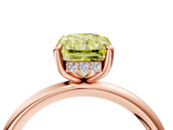 Rose gold Fancy Yellow Radiant  Cut Solitaire Ring with Thin Band and Four-Prong Setting_20