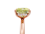 Rose gold Fancy Yellow Radiant  Cut Solitaire Ring with Thin Band and Four-Prong Setting_21