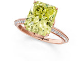 Rose gold Fancy Yellow Radiant Cut Solitaire Split Shank Pave Diamond Engagement Ring with Four-Prong Setting_25