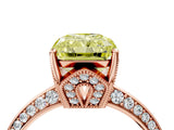 Rose gold Fancy Yellow Radiant Cut Solitaire Split Shank Pave Diamond Engagement Ring with Four-Prong Setting_28
