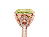Rose gold Fancy Yellow Radiant Cut Solitaire Split Shank Pave Diamond Engagement Ring with Four-Prong Setting_29