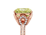 Rose gold Fancy Yellow Radiant Cut Solitaire Split Shank Pave Diamond Engagement Ring with Four-Prong Setting_53