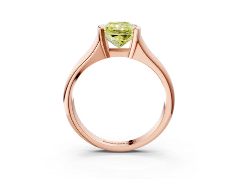 Rose gold Fancy Yellow Radiant Cut Solitaire Tension Set Diamond Ring with Split Shank Band_3