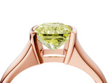 Rose gold Fancy Yellow Radiant Cut Solitaire Tension Set Diamond Ring with Split Shank Band_4