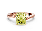 Rose gold Fancy Yellow Radiant  Cut Solitaire Twist Band Ring with Four-Prong Setting_20