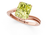 Rose gold Fancy Yellow Radiant  Cut Solitaire Twist Band Ring with Four-Prong Setting_21