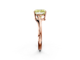 Rose gold Fancy Yellow Radiant  Cut Solitaire Twist Band Ring with Four-Prong Setting_22