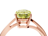 Rose gold Fancy Yellow Radiant  Cut Solitaire Twist Band Ring with Four-Prong Setting_24
