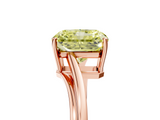 Rose gold Fancy Yellow Radiant  Cut Solitaire Twist Band Ring with Four-Prong Setting_25