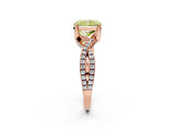 Rose gold Fancy Yellow Radiant Cut Solitaire Twist Pave Diamond Engagement Ring with Prong Setting_2