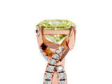 Rose gold Fancy Yellow Radiant Cut Solitaire Twist Pave Diamond Engagement Ring with Prong Setting_5
