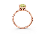 Rose gold Fancy Yellow Radiant  Cut Solitaire Twisted Band with Four-Prong Setting_91