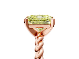 Rose gold Fancy Yellow Radiant  Cut Solitaire Twisted Band with Four-Prong Setting_93