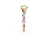 Rose gold Fancy Yellow Radiant Cut Solitaire Twisted Pave Band with Four-Prong Setting_5