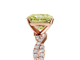 Rose gold Fancy Yellow Radiant Cut Solitaire Twisted Pave Band with Four-Prong Setting_8