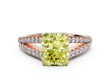 Rose gold Fancy Yellow Radiant  Cut Split Shank Pave Diamond Engagement Ring with Four-Prong Setting_24