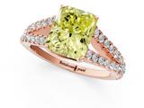 Rose gold Fancy Yellow Radiant  Cut Split Shank Pave Diamond Engagement Ring with Four-Prong Setting_25