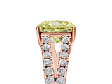 Rose gold Fancy Yellow Radiant  Cut Split Shank Pave Diamond Engagement Ring with Four-Prong Setting_29