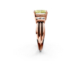 14K Yellow Gold 2.07 Carat Yellow VS1 Radiant Cut Three-Stone Channel Set Ring with Bar Prongs