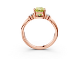 14K Yellow Gold 2.07 Carat Yellow VS1 Radiant Cut Three-Stone Channel Set Ring with Bar Prongs