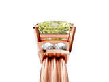 14K Yellow Gold 2.07 Carat Yellow VS1 Radiant Cut Three-Stone Channel Set Ring with Bar Prongs