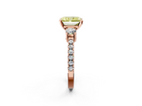 Rose gold Fancy Yellow Radiant  Cut Three-Stone Diamond Pavé Band with Prong Setting_19