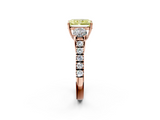 Rose gold Fancy Yellow Radiant  Cut Three-Stone Diamond Pave Band with Prong Setting_39