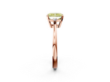 Rose gold Fancy Yellow Radiant  Cut Three-Stone Solitaire Ring with Round Accent Diamonds and Four-Prong Setting_22