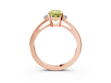Rose gold Fancy Yellow Radiant  Cut Three-Stone Solitaire Ring with Round Accent Diamonds and Four-Prong Setting_23