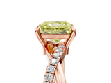 Rose gold Fancy Yellow Radiant  Cut Twist Band Solitaire Diamond Ring with Pavé Setting_8