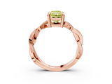 Rose gold Fancy Yellow Radiant  Cut Twisted Pavé Band Solitaire Ring with Four-Prong Setting_58