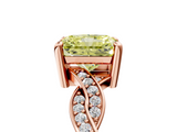 Rose gold Fancy Yellow Radiant  Cut Twisted Pavé Band Solitaire Ring with Four-Prong Setting_60