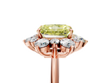 Rose gold Fancy Yellow Radiant  Diamond Cluster Halo Ring with Solitaire Band and Four-Prong Setting_25