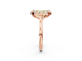 Rose gold Fancy Yellow Radiant  Diamond Cluster Halo Solitaire with Four-Prong Setting_79
