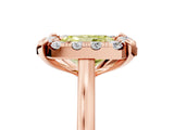 Rose gold Fancy Yellow Radiant  Diamond Cluster Halo Solitaire with Four-Prong Setting_82