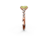 Rose gold Fancy Yellow Radiant  Diamond Cluster Prong-Set Solitaire Ring_60