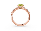 Rose gold Fancy Yellow Radiant  Diamond Cluster Prong-Set Solitaire Ring_61