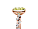Rose gold Fancy Yellow Radiant  Diamond Cluster Prong-Set Solitaire Ring_63