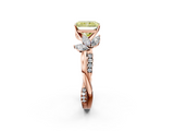 Rose gold Fancy Yellow Radiant  Diamond Floral Vine Solitaire Engagement Ring_5