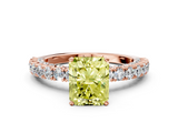 Rose gold Fancy Yellow Radiant  Diamond Pavé Band Solitaire Ring with Four-Prong Setting_45