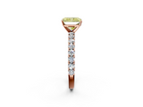 Rose gold Fancy Yellow Radiant  Diamond Pavé Band Solitaire Ring with Four-Prong Setting_47