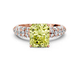 Rose gold Fancy Yellow Radiant  Diamond Pavé Band Solitaire Ring with Four-Prong Setting_85