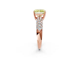 Rose gold Fancy Yellow Radiant  Diamond Pavé Band Solitaire Ring with Four-Prong Setting_87