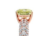 Rose gold Fancy Yellow Radiant  Diamond Pavé Band Solitaire Ring with Four-Prong Setting_90